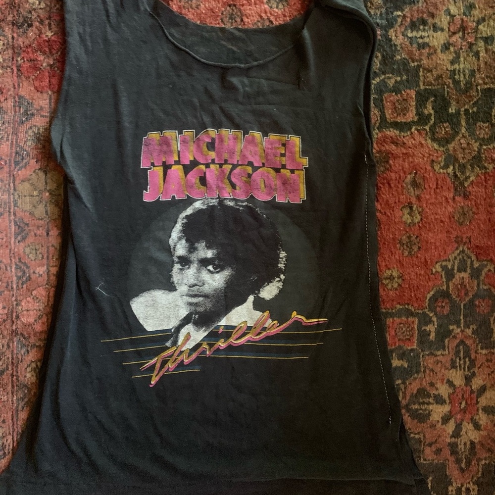 Black Michael Jackson Graphic Tank Top